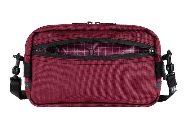 A Side Effect in Raspberry (pale red) Ballistic with Acai (dark purple with white grid) 200 Halcyon interior.